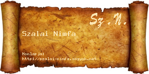 Szalai Nimfa névjegykártya
